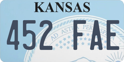 KS license plate 452FAE