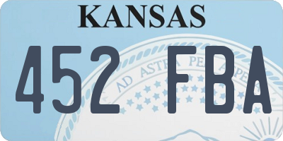 KS license plate 452FBA