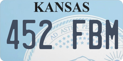 KS license plate 452FBM