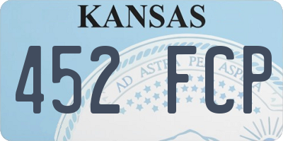 KS license plate 452FCP
