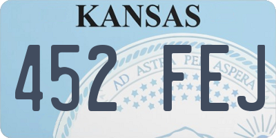 KS license plate 452FEJ