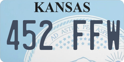KS license plate 452FFW