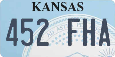 KS license plate 452FHA