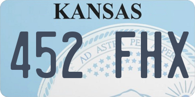 KS license plate 452FHX