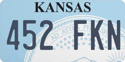 KS license plate 452FKN