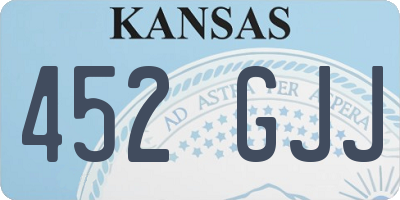 KS license plate 452GJJ