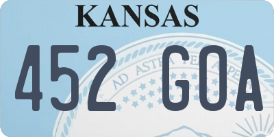 KS license plate 452GOA