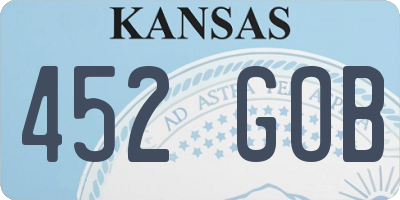 KS license plate 452GOB