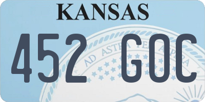 KS license plate 452GOC