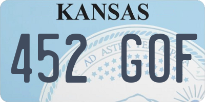 KS license plate 452GOF
