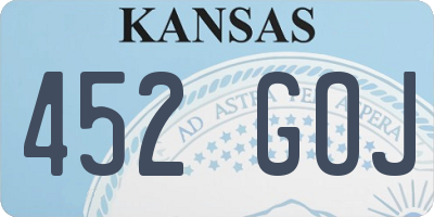 KS license plate 452GOJ