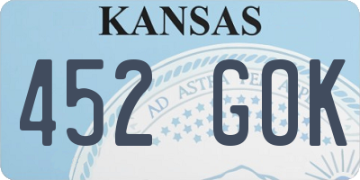 KS license plate 452GOK