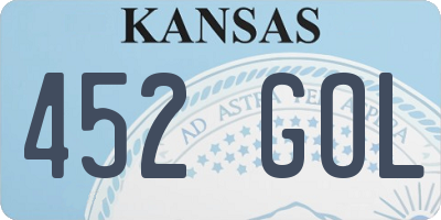 KS license plate 452GOL