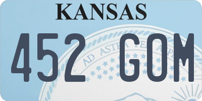 KS license plate 452GOM