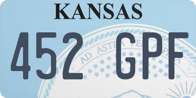 KS license plate 452GPF