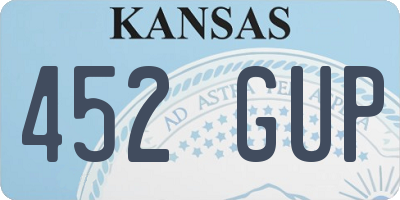 KS license plate 452GUP