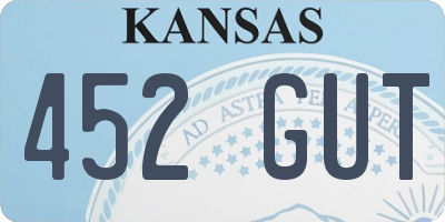 KS license plate 452GUT