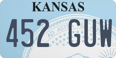 KS license plate 452GUW