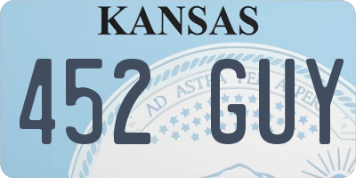 KS license plate 452GUY