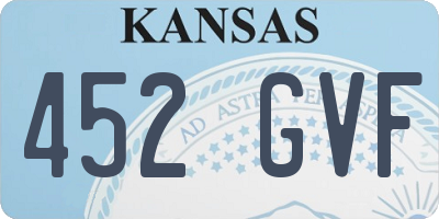 KS license plate 452GVF