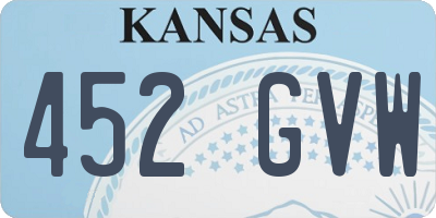 KS license plate 452GVW