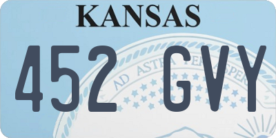 KS license plate 452GVY