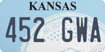 KS license plate 452GWA