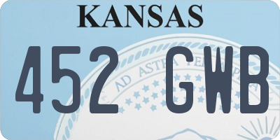 KS license plate 452GWB