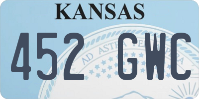 KS license plate 452GWC