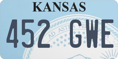 KS license plate 452GWE