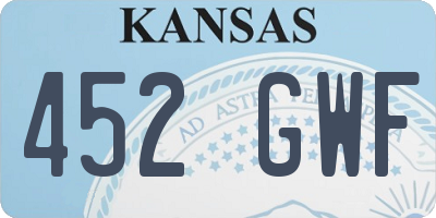 KS license plate 452GWF