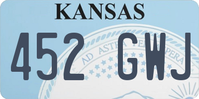 KS license plate 452GWJ