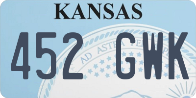 KS license plate 452GWK