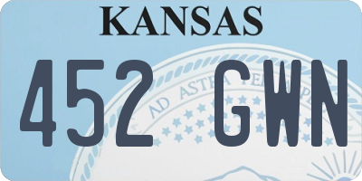 KS license plate 452GWN
