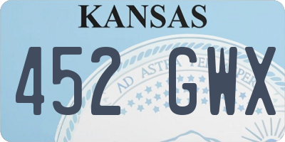 KS license plate 452GWX