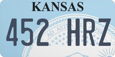 KS license plate 452HRZ