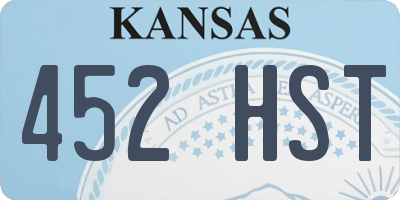 KS license plate 452HST