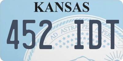 KS license plate 452IDT