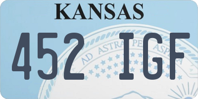 KS license plate 452IGF