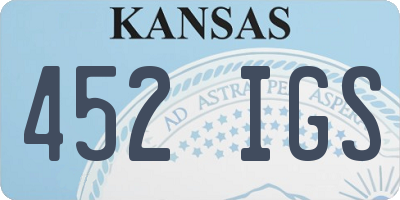 KS license plate 452IGS