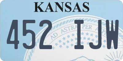 KS license plate 452IJW