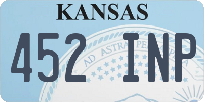 KS license plate 452INP