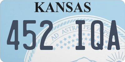 KS license plate 452IQA
