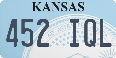 KS license plate 452IQL