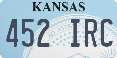 KS license plate 452IRC