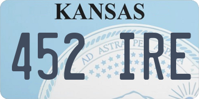 KS license plate 452IRE