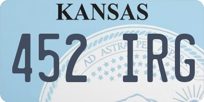 KS license plate 452IRG