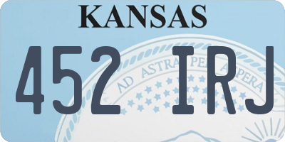 KS license plate 452IRJ