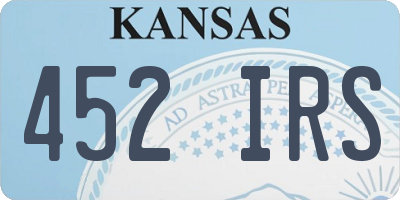 KS license plate 452IRS