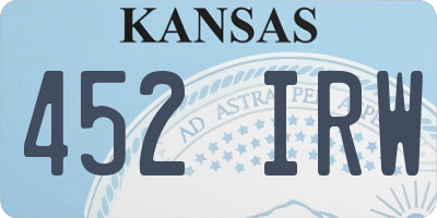 KS license plate 452IRW